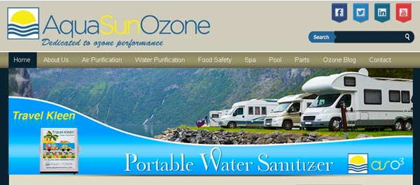 Aqua Sun Ozone new website redesign