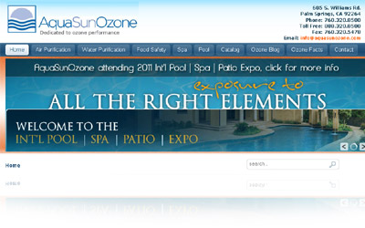 Aqua Sun Ozone Website Display