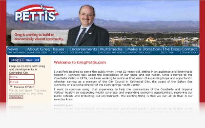 Greg Pettis Website Display